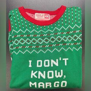 Ugly Christmas Sweater Festive Green and Red Top